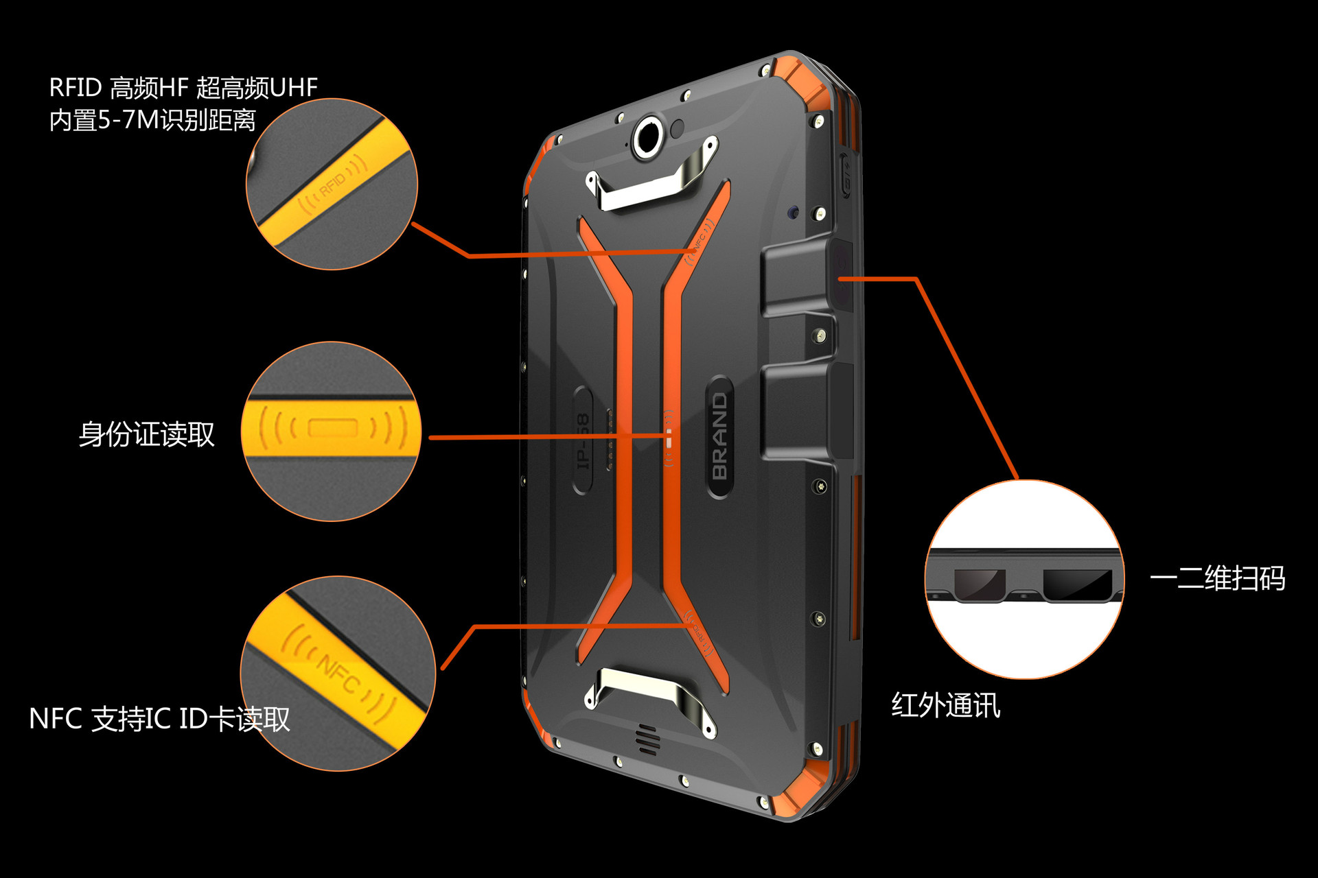 NFC RFID 一维二维码扫描头三防平板电脑